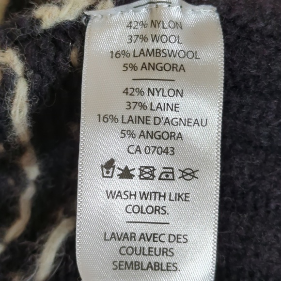 Black Cream Nordic Print Wool Blend Open Cardigan - Picture 12 of 12